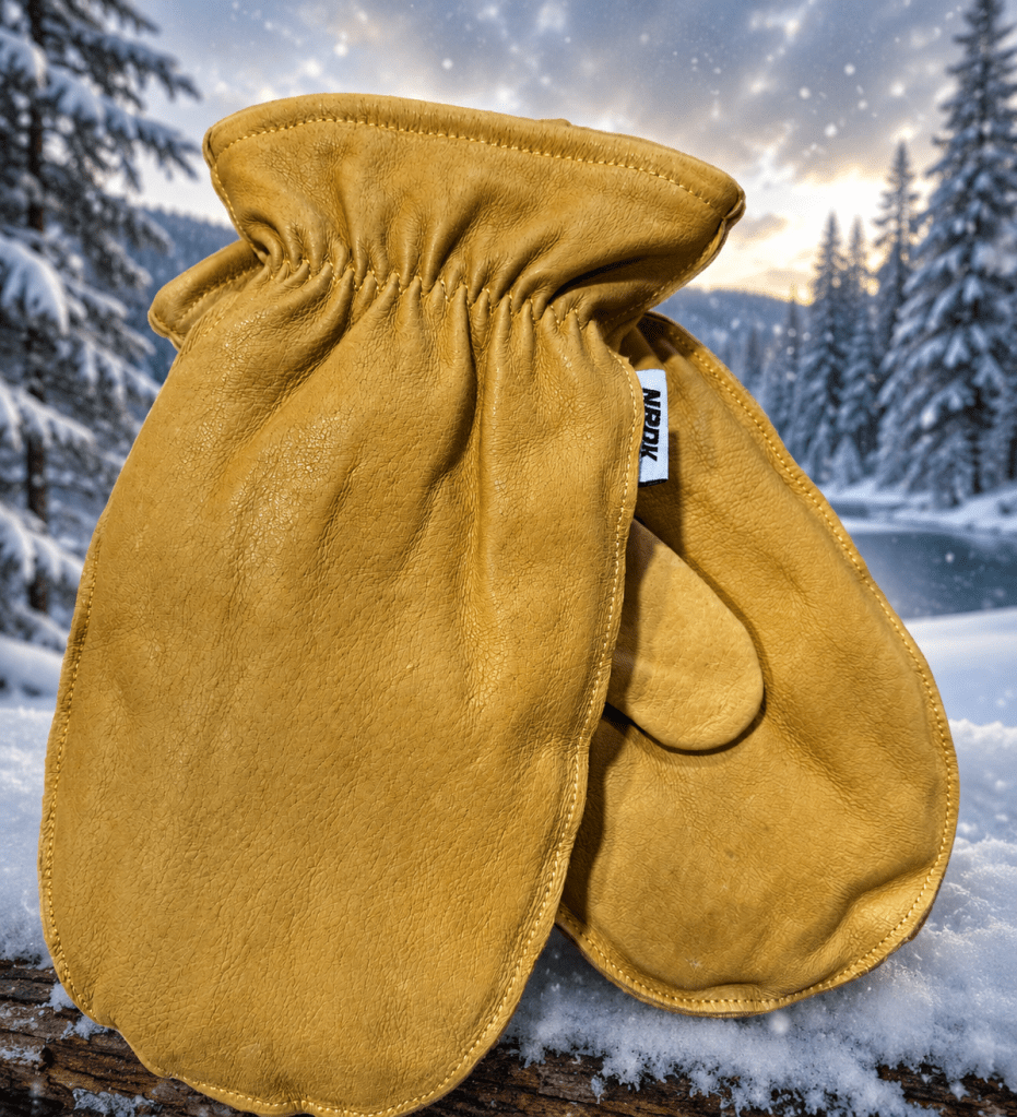 nrdk leather chopper mittens, laser engraving blank mittens